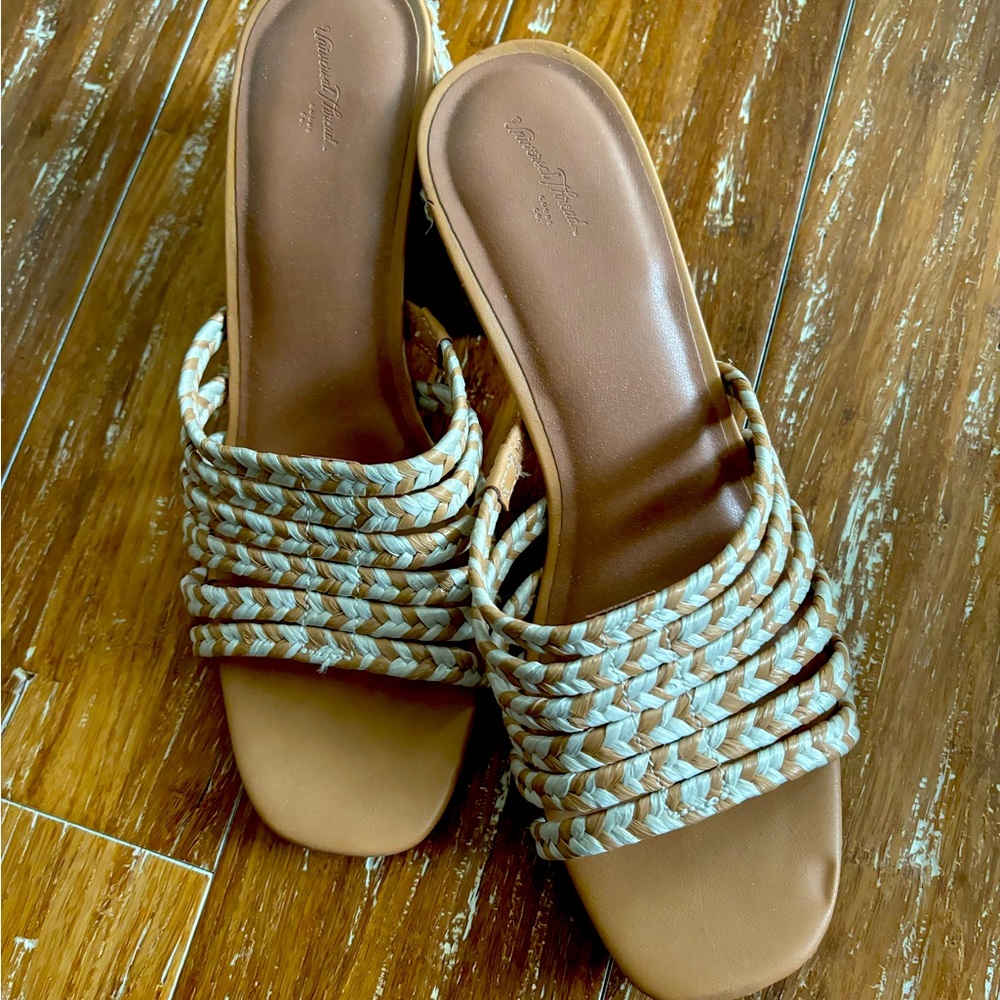 Woven slip on sandals. Size 11.
